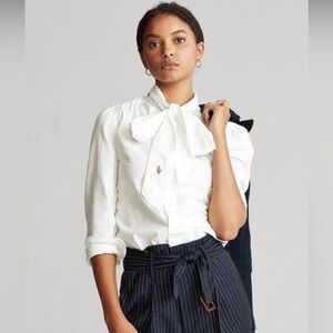 Polo Ralph Lauren Cotton Tie Neck Shirt Size 6.